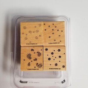 Stampin Up! Fresh Fillers 2003 Set of 4 mounted stamps